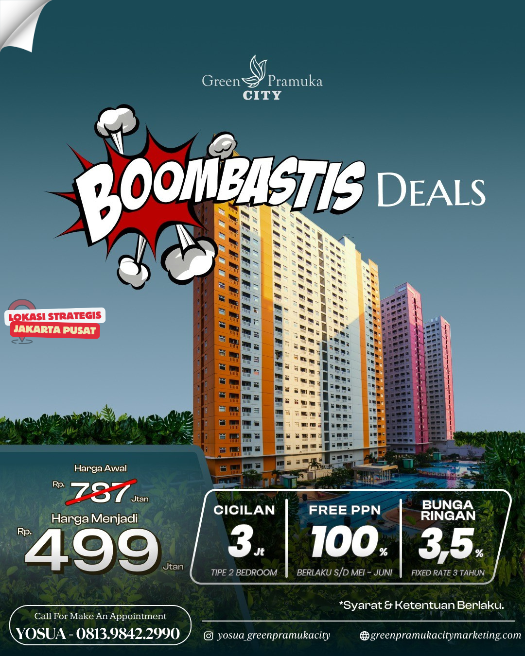 Yosua - 0813.9842.2990 Green Pramuka City